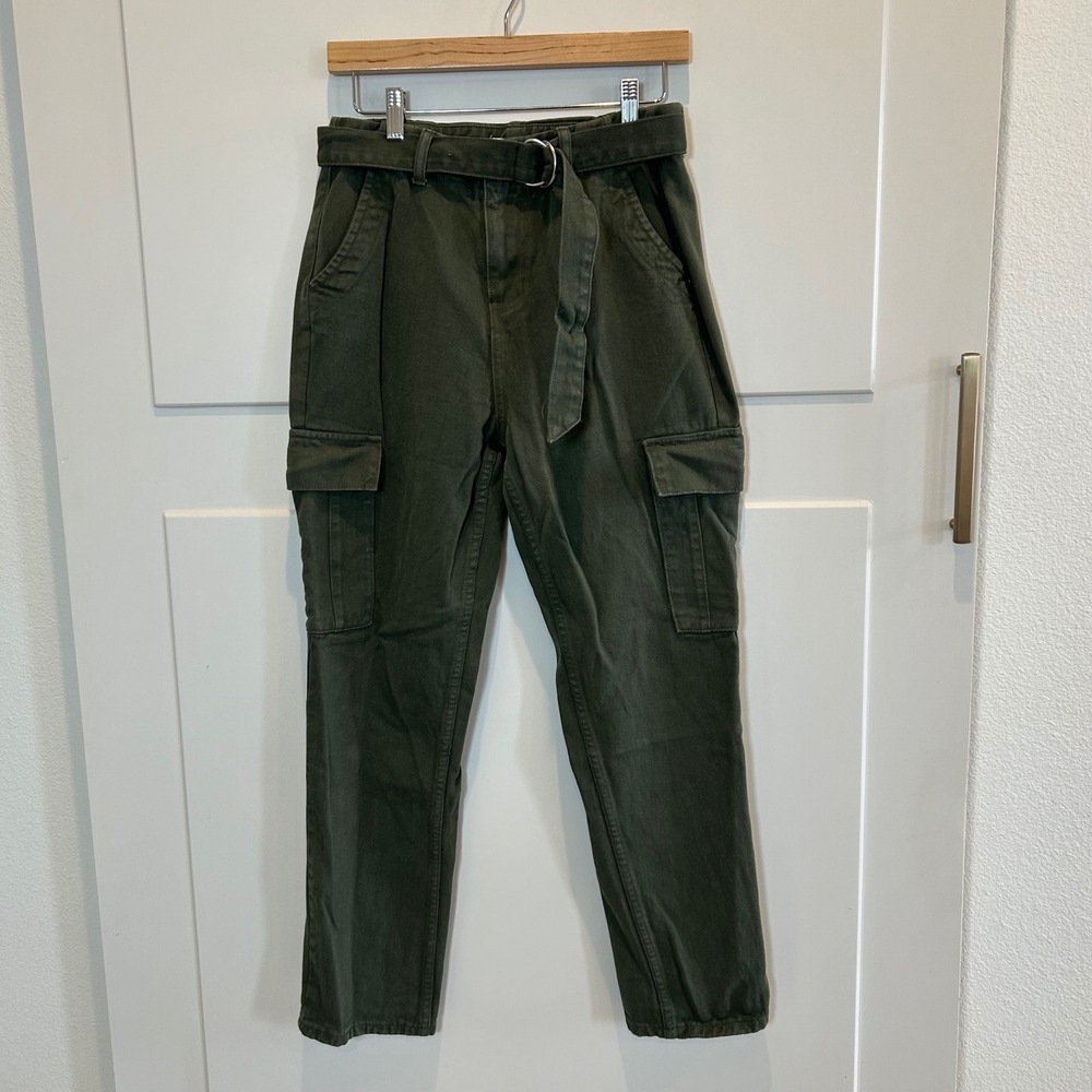 PacSun Olive Green‎ High Waisted Belted Cargo Pants Size 28 Cotton Utility